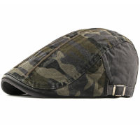 HT1837 Beret หมวกฤดูใบไม้ผลิฤดูใบไม้ร่วงหมวกสำหรับผู้ชาย Camo ชายหมวกผ้าฝ้ายผู้ชาย Berets ปรับผู้ชายหมวกหมวกคนขับรถหมวกแบน