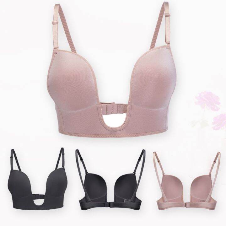 เซ็กซี่-backless-bra-ลูกไม้-deep-u-กลับต่ำ-bralette-ถ้วยบาง-brassiere-halter-soft-seamless-elastic-ชุดชั้นใน-tank-tops