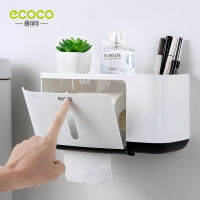 ECOCO กันน้ำที่ใส่กระดาษชำระติดผนัง H Older สำหรับห้องน้ำชั้นวางกล่องถาดม้วนกล่องเก็บออแกไนเซอร์อุปกรณ์ห้องน้ำ