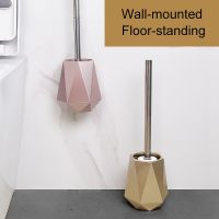 TPR Silicone Head Toilet Brush Nordic Wall-Mounted Or Floor-Standing Toilet Brush Holder Cleaning Brush Bathroom Accessories