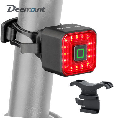 Deemount USB ชาร์จจักรยานไฟเบรกด้านหลังโคมไฟเตือน LED จักรยานไฟท้าย Acceorries สมาร์ทคู่มือขี่จักรยานไฟท้าย