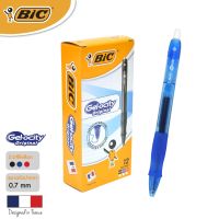 BIC บิ๊ก ปากกา Gel-ocity Original Clic ปากกาเจล เเบบกด หมึกน้ำเงิน หัวปากกา 0.7 mm. จำนวน 12 ด้าม