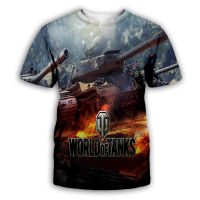 World of Tanks Men Women Game 3D T-shirt, Street Casual Fashion เสื้อยืดแขนสั้นขนาดใหญ่ Tops clothing