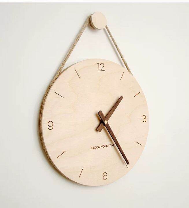 พร้อมส่ง-นาฬิกาแขวนผนัง-นาฬิกาไม้-สไตล์มินิมอล-minimal-clock-l-utathailand