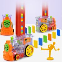 Electric Automatic Laying Domino Blocks Train With Sound Car Set Toys For Children Colorful Dominoes Games Educational Toys Gift