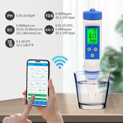 3/4/5/7 In 1 Bluetooth PH Meter TDS/EC/ORP/Salinity/SG/Temp Tool Digital Water Quality Monitor Tester For Aquarium