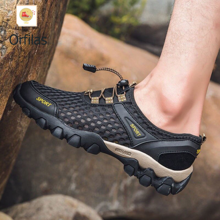 orfilas-รองเท้าเดินป่าชายรองเท้าลุยตาข่ายกลางแจ้งระบายอากาศกันลื่นรองเท้าเดินทางที่ทนต่อการสึกหรอ