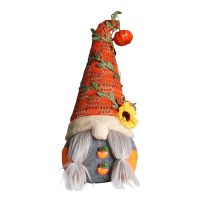 Sunflower Doll Decor, Fall Gnome with Pumpkin and Sunflower Handmade Cute Faceless Doll for Home Farmhouse Decoration