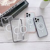 Transparent Matte Acrylic For Magsafe Magnetic Wireless Charging Phone Case For iPhone 14 Plus 13 12 11 Pro Max Clear Hard Cover