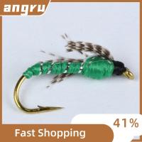 ANGRU4598 10 #12 # เหยื่อตกปลาบิน หนอนขนแกะ Rown caddis Nymph Fly เหยื่อตกปลาเทราท์ ของใหม่ ด้วงขนกวาง ตะขอตกปลาแบบเกี่ยว ตกปลาบินตกปลา