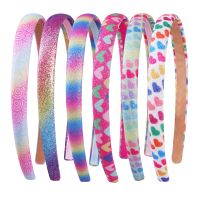 【YF】 New Childrens Gradient Color Heart Wide Brim Fabric Headband Princess Girl Hair Accessories Headdress