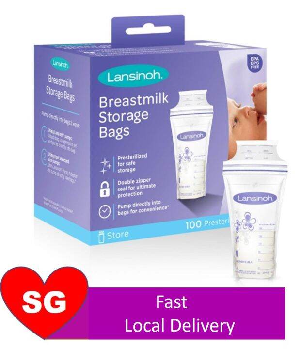 Lansinoh Breastmilk Storage Bags 100 count (Pump directly into bags