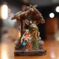 【 WYIN kitchen】 Zayton Figurine HolyNativity Scene ตกแต่งบ้าน Christ JesusMary JosephSculptureGift