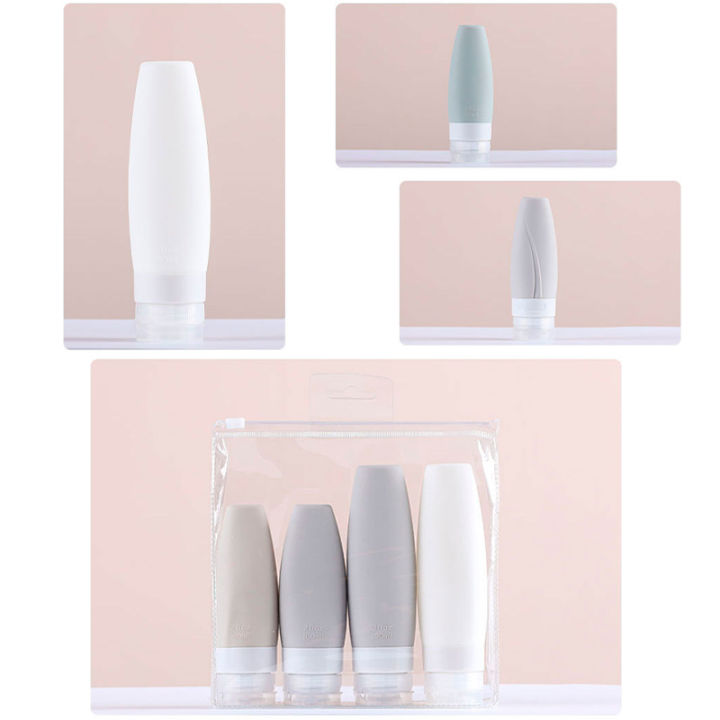 3-4pcs-60-90ml-bottling-bottle-lotion-shampoo-gel-storage-portable-silicone-bottles-travel