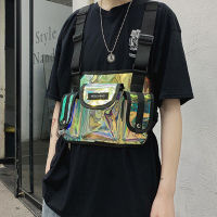 Fashion Transparent Street Clothes Hip-Hop Men Practical Chest Bag Reflective Tactical Chest Rig Bag Multi Chest Utility Bag