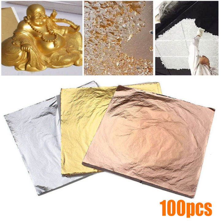 100pcs-14x14cm-8x8-5cm-craft-paper-imitation-gold-silver-copper-foil-paper-bronzing-paper-diy-craft-decoration