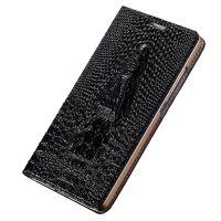 LANGSIDI Genuine Leather Case for samsung galaxy s23 s22 ultra flip cover s21 s20 plus s20 fe Crocodile phone magnetic case Card Holders