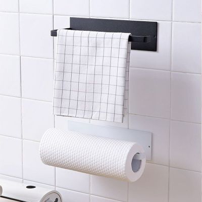 Perforated Kitchen Self-adhesive Accessories Under Cabinet Perforated Paper Roll Rack Towel Holder Tissue Rack Bathroom Toilet Bathroom Counter Storag