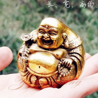 Open light pure copper Ruyi Maitreya Buddha Statue figure Home Furnishing Feng Shui buddha ornament