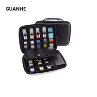 GUANHE Flash Large Carrying Portable Case With 23 Elastic Bands For Cables USB Sticks Hard Drive Memory Cards Black EVA