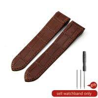 “：{ Genuine Leather Watch Strap For Cartier Sandoz Sandos100 Mens Sweat-Proof Soft Comfortable Watchband Accessories 20Mm 23Mm