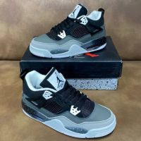 TOP☆AJ4 fear Oreo gray black ink retro fashion mid-top basketball shoes men and women couples with the same sneaker trend