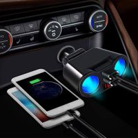 ZZOOI Dual USB Car Charger Intelligent 2 Port LED Digital LCD Display Socket Lighter Fast Charging Power Adapter