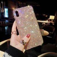 ส่องแสงเป็นประกายระยิบระยับทำด้วยมือเคสเพชรพลอยเทียมเต็มรูปแบบสำหรับ Samsung S22 S21 S10 S20พิเศษ S21 5กรัม S21FE + S22 + S23 + ฝาครอบเคสประดับเพชรกากเพชร