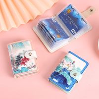 【CC】✣๑  Anti Thief ID Cards Holders Scenery Business Shield Card Holder Organizer Coin Wallets Bank Credit Bus Cover