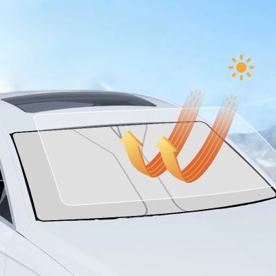 【LZ】txr931 Car Sunshade Folding Sunscreen Front Windshield Heat Insulation Sunshade Cover Titanium Silver Opaque Universal Car Sunscreen