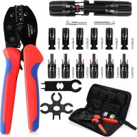 Solar Crimping Pliers Crimp Set For 2.5/4/6Mm² Solar Panel PV Cable  6 Pairs Of Male/Female Solar Plug Wires Leads Adapters