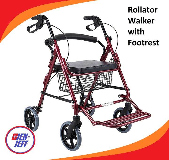 Medical Rollator Walker with Footrest Rollator Walker without Footrest