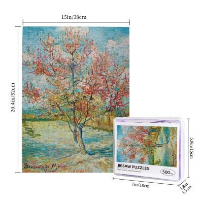 Vincent Van Gogh - Pink Peach Trees (Souvenir De Mauve), 1888 Wooden Jigsaw Puzzle 500 Pieces Educational Toy Painting Art Decor Decompression toys 500pcs