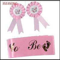 3SS3SONG 4pcs กับหมุดช่อดอกไม้ สายสะพาย mommy TO BE 61.5 "x 3.74" ตกแต่งห้องอาบน้ำเด็ก ละเอียดอ่อนและละเอียดอ่อน ตราสัญลักษณ์ TO BE Daddy เด็กชายเด็กหญิง