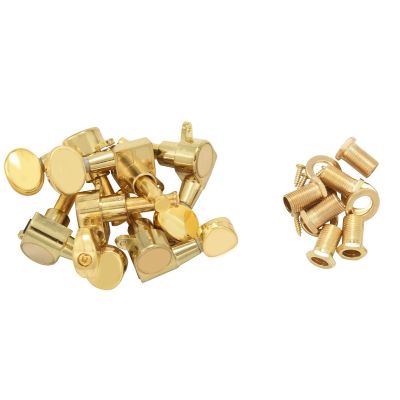 6 Guitar Tuning Pegs VERROUILLAGE Tuner Touches Guitar Strings Button 3L + 3R Gold