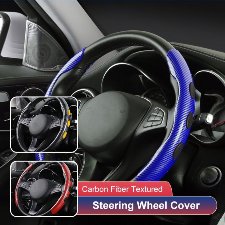 hot-cppppzlqhen-561-anti-slip-universal-car-steering-wheel-covers-38cm-carbon-fiber-pattern-silicone-steering-wheel-booster-cover-อุปกรณ์เสริมอัตโนมัติ