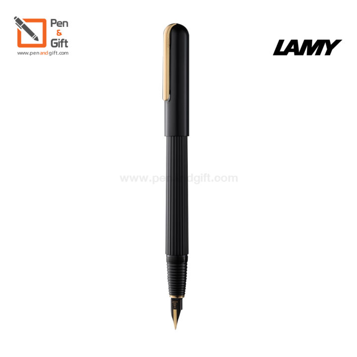 lamy-imporium-fountain-pen-blkau-nib-f-gold-ปากกาหมึกซึม-ลามี่-อิมพอล์เรียม-สีดำคลิปทอง-f-0-5-มม-penandgift