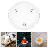 HOMEMAXS 3PCS Round Glass Candle Tray Plate Sciented Plate สำหรับงานเลี้ยงอาหารค่ำจัดเลี้ยง