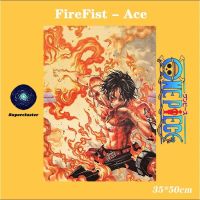 ∈♂ One Piece FireFist Ace anime poster Kraft Paper Wallpaper wall poster Paintings Vintage 35x50cm