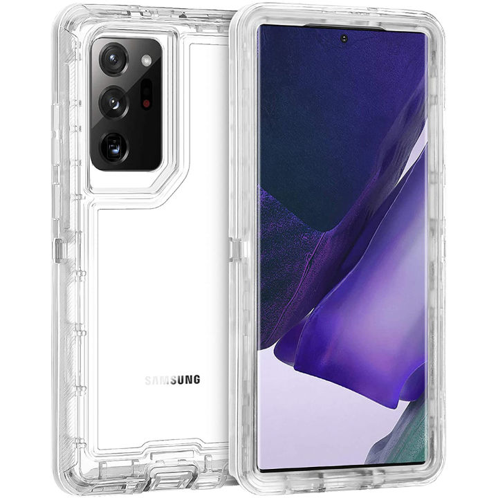 Clear Three Layer Hybrid Hard PC Soft TPU Heavy Duty Protective Transparent  Shockproof Defender Case for Samsung Galaxy Note 20 Ultra/S23 Ultra/S22  Ultra/S21 Ultra/S21 Plus/S20 Ultra/S20 Plus/S10 Plus/Note 10 Plus