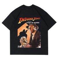 ROUND คอลูกเรือเสื้อยืด ลาย INDIANA JONES สไตล์วินเทจ | เสื้อยืด พิมพ์ลาย FILM GAME INDIANA JONES | ฟิล์มเสื้อผ้า | เสื้S-5XL