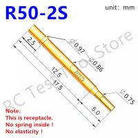 ✁✴✐ 100/Pack R50-2S NEW Hardware Accessories Metal Spring Probe Length 17.5mm Dia 0.86mm Gold Tool Electronic Test Probe tubes