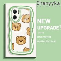 เคส Chenyyka สำหรับ Xiaomi MI Xiaomi MI Redmi 10 5G Note 11E 5G Redmi 11 Prime เคสการ์ตูนหมีน่ารักดีไซน์ใหม่ขอบสีครีมกันกระแทกแบบใสเคสมือถือนิ่มโปร่งใสลายกล้องถ่ายรูปฝาครอบป้องกันเรียบง่ายอ่อนโยน