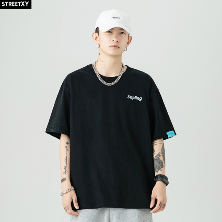 streetxy-sapling-t-shirt-เสื้อยืดคลอกลมสีพื้น-unisex