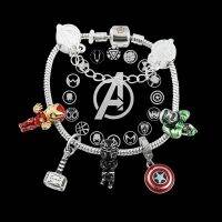 Superhero Marvel Bracelet Infinty Stones Avengers Jewelry Aesthetic Charm Bracelet Metal DIY Crystal Beads Brand Pulseras Mujer