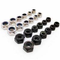 50pcs M2 M2.5 M3 M3.5 M4 M5 M6 304 Stainless Steel Black Steel Zinc-plated Hex Nylon Insert Lock Nut Self-locking Nylock Locknut Replacement Parts