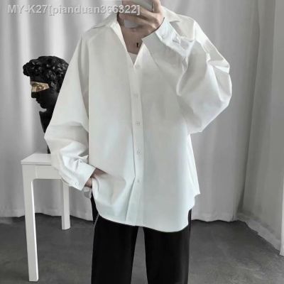 CODTheresa Finger 2 Color【M-3XL】Fashion Oversize Long-sleeved Shirt Men Loose Plain Shirt Casual