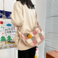 Girls Lamb Wool Bag Strawberry Pineapple Cross-Body Bag Cute Single-Shoulder Bag F425