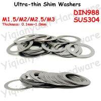 Yiqianyuan M1.5 M2 M2.5 M3 DIN988 SUS304 baja tahan karat menyesuaikan Shim mesin cuci polos ultra-tipis gasket datar