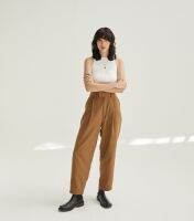 Pleated Deep Trousers กางเกงเอวสูง ปลายขางุ้มเข้า Cotton100% เก็บทรงดี